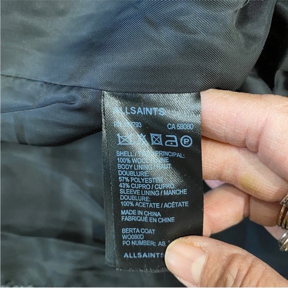 All Saints 100% wool trench jacket - Picture 12 of 15